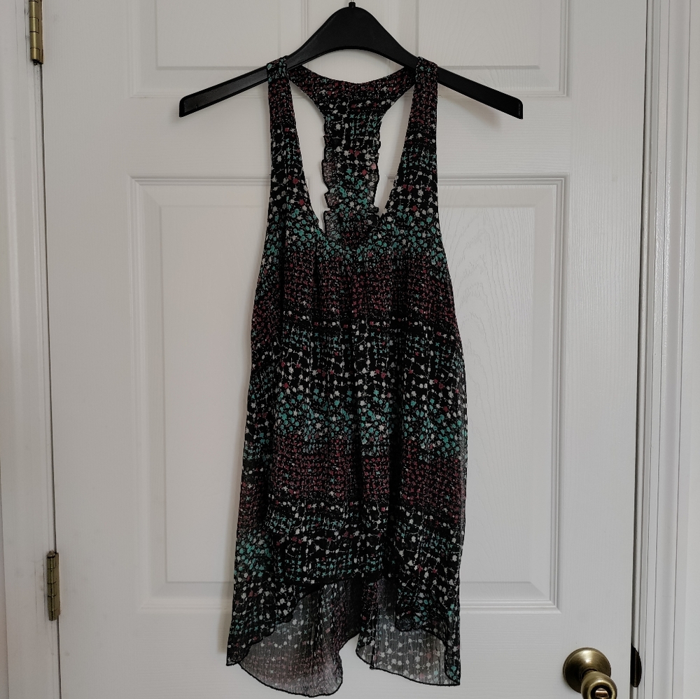 MYTH NYC Misses size M sleeveless sheer racerback sharkbite boho top